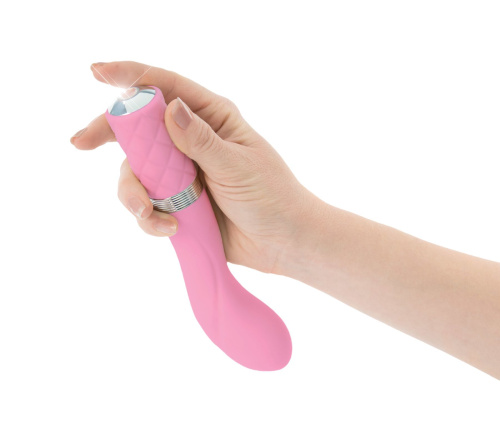 Pillow Talk Sassy Pink - Роскошный вибратор с кристаллом Сваровски для точки G, 12.8х3.8 см. (розовый)