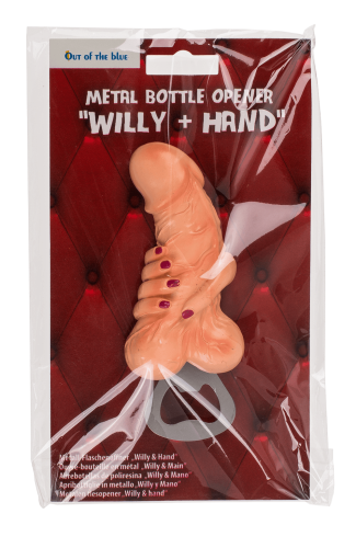 Bottle Opener Willy With Hand - Металева відкривачка для пляшок з магнітом, 13 см