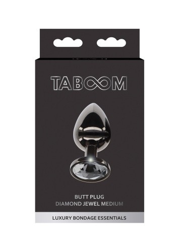 Taboom - M Butt Plug With Diamond Jewel - Анальна пробка, 8.2х3.4 см