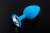 Пикантные Штучки - Большая силиконовая пробка с кристаллом голубая, 9х4 см (прозрачный) - sex-shop.ua