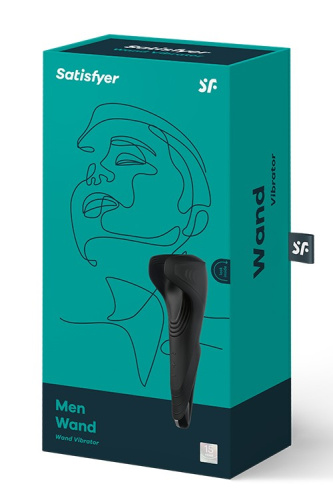 Satisfyer Men Wand Vibrating - стильный мощный мужской мастурбатор с вибрацией, 20х7,5 см (черный) - sex-shop.ua
