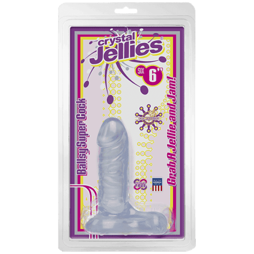 Фаллоимитатор с мошонкой Doc Johnson Crystal Jellies 6, 13,2х3,5 см - sex-shop.ua