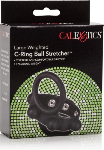 California Exotic Novelties C-Ring Ball Stretcher - Ерекційне кільце, 3,5 см (чорний) - купити в Україні | Секс шоп SEX-SHOP.ua
