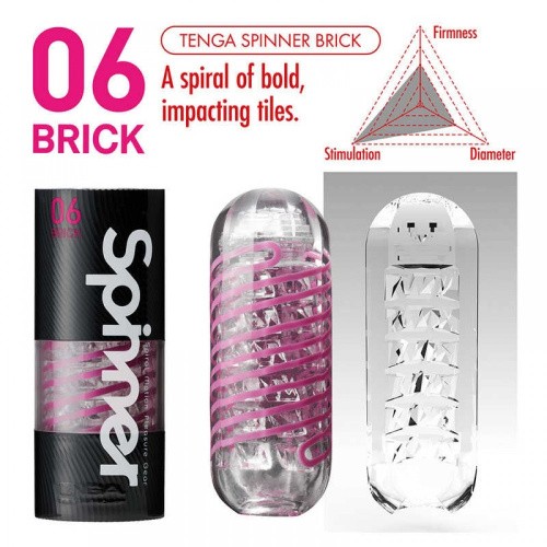 Tenga Spinner Brick спиральный мастурбатор, 13х4.5 см - sex-shop.ua
