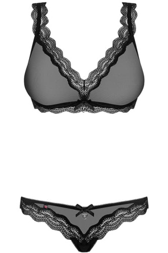 Obsessive 839-SET-1 set - напівпрозорий еротичний комплект, S/M (чорний) - купити в Україні | Секс шоп SEX-SHOP.ua
