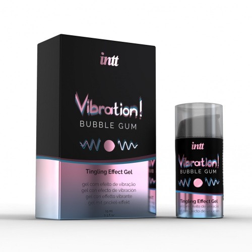 Intt Vibration Bubble Gum - Жидкий вибратор со вкусом жвачки, 15 мл - sex-shop.ua