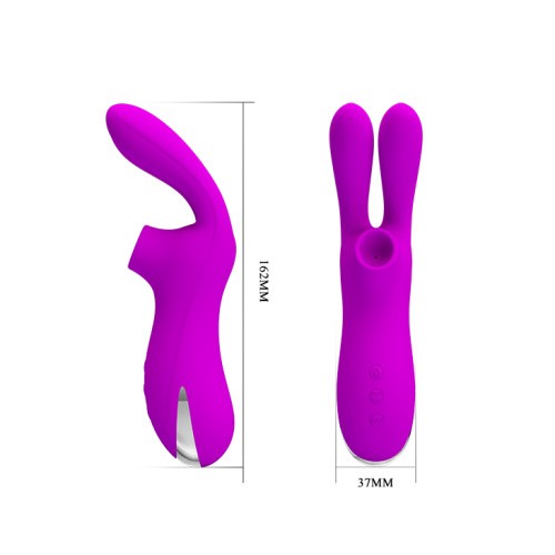 Pretty Love Ralap Vibrator + Suction Purple - Симулятор орального секса для женщин, 16.2х3.7 см (фиолетовый)