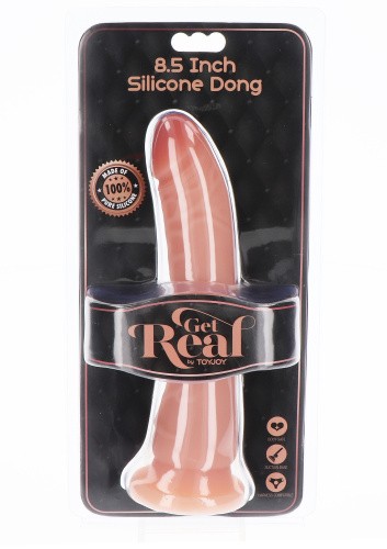 Get Real Silicone Dong 8.5 Inch - Силиконовый фаллоимитатор на присоске, 21х3.5 см (телесный)