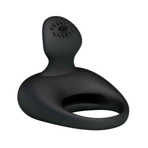 LyBaile Pretty Love Stimulating Tonguo - виброкольцо с язычком, 5х3.1 см (черный)