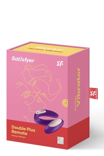 Satisfyer Double Plus (ex. Partner Plus) Remote - Вибратор для пар с дистанционным управлением, 9х2.3 см (фиолетовый) - sex-shop.ua