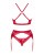 Obsessive Lacelove cupless 3-pcs set - комплект еротичної білизни, XS/S (червоний)