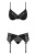 Obsessive Dotina set - эротический комплект бюстгальтер, стринги и пояс для чулок, L/XL (чёрный)