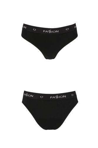 Passion PS004 Panties black трусики-слипы из хлопка с эластаном, L (чёрный) - sex-shop.ua