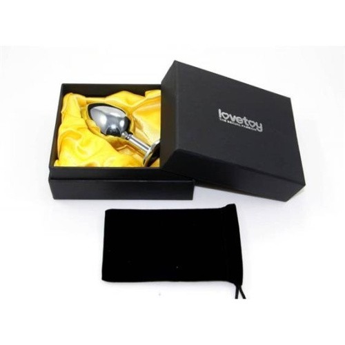 LoveToy Rosebud Classic Black - Анальная пробка с кристаллом, 7,5х3 см (чёрный)