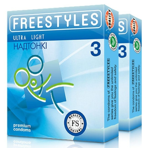 Freestyles Light - Тонкие презервативы, 3 шт - sex-shop.ua