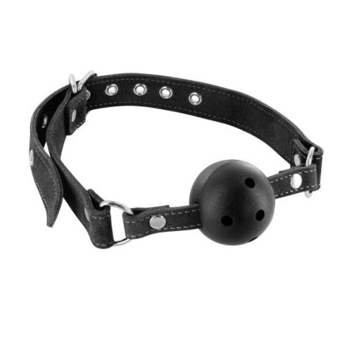 Кляп Fetish Tentation Premium Leather Gag With Stiff Ball - sex-shop.ua