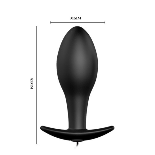 Pretty Love Vibrating Butt Plug Black - Анальна пробка з вібрацією, 8,5х3,1 см (чорний)