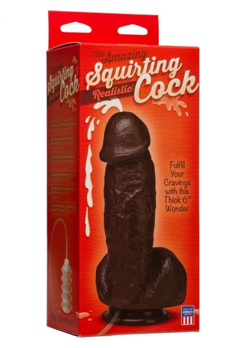 Фаллоимитатор с эякуляцией The Amazing Squirting Realistic Cock, 13,3х5,05 см (коричневый) - sex-shop.ua