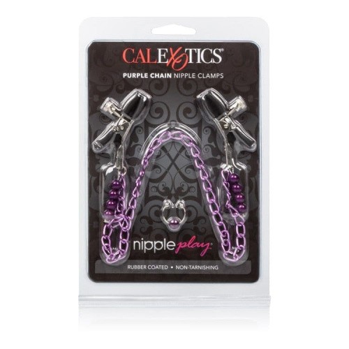 CalExotics Purple Chain Nipple Clamps зажимы для сосков - sex-shop.ua