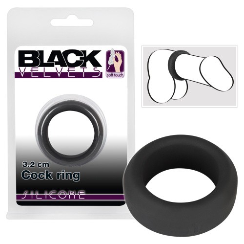 Black Velvets Cock Ring - Эрекционное кольцо, 3.2 см (черный) - sex-shop.ua