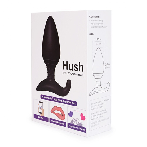 Lovense Hush анальна пробка зі смарт-додатком для пар та вебкам моделей середня, 12х4,45 см
