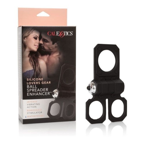 CalExotics Lovers Gear Ball Spreader Enhancer - віброкільце, 10.2х2.5 см (чорний) - купити в Україні | Секс шоп SEX-SHOP.ua