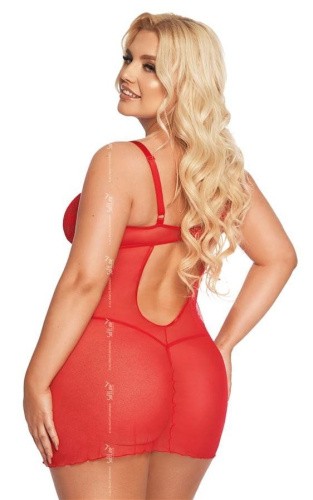 SoftLine Aldona - Нежная сорочка, XL (красный)