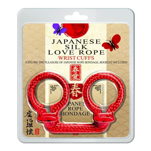 Наручники з японського шовку Japanese Silk Love Rope Wrist Cuffs (червоний)