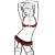 Chilirose Erotic- еротичний комплект з відкритими грудьми, L/XL (чорний з червоним)