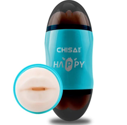 Chisa Portable Happy Cup - Мастурбатор двусторонний вагина-ротик, 19х7.5 см