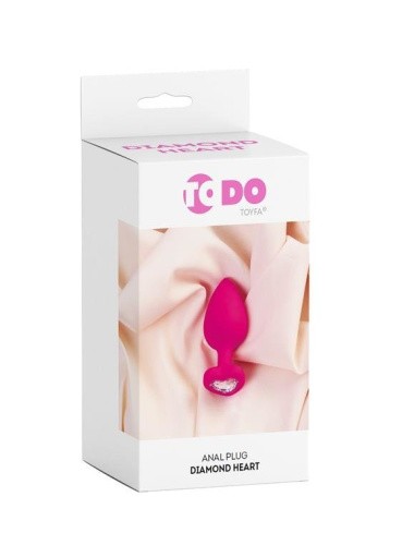 Toyfa ToDo By Diamond Heart - Силіконова анальна пробка з каменем, 8х3 см (рожева)
