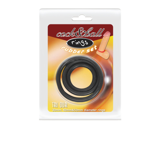 Набір ерекційних кілець Cock&Ball Rings Rubber Set, 3 шт