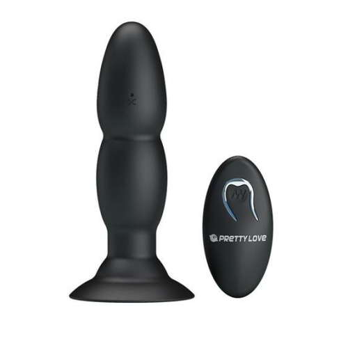 Pretty Love RC Vibrating Butt Plug анальная пробка с вибрацией и эффектом римминга, 13.5х3.5 см