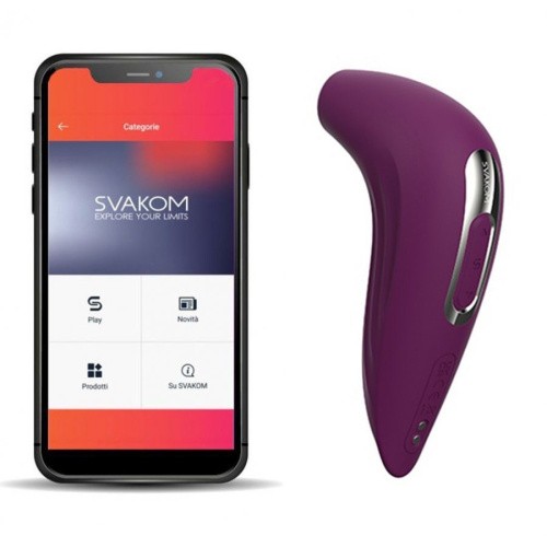 Svakom Pulse Union - Вакуумный стимулятор клитора с управлением через приложение, 12.2х4 см (фиолетовый) - sex-shop.ua