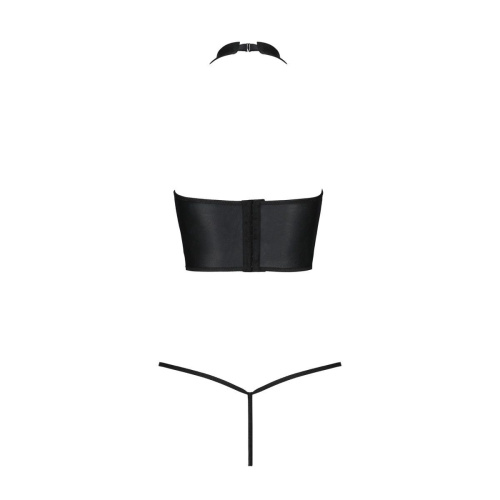 Passion - GENEVIA SET WITH OPEN BRA - Комплект із еко-шкіри, S/M - купити в Україні | Секс шоп SEX-SHOP.ua