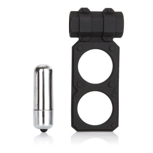 CalExotics Lovers Gear Figure 8 Enhancer - двойное виброкольцо, 10х3 см (черный)