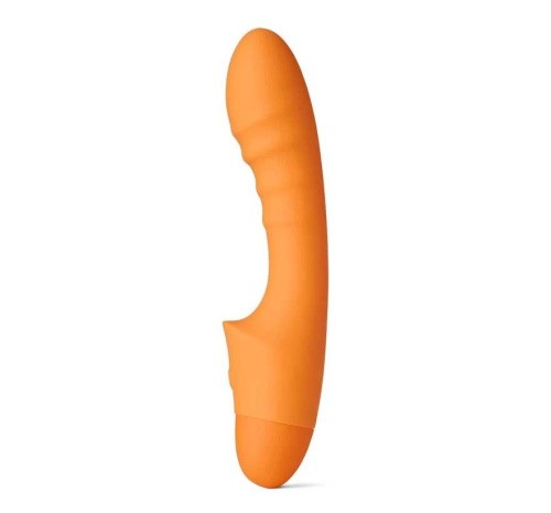 So Divine - Pash Ribbed G-spot Vibrator - Ребристый вибратор для точки G, 12.5х3.4 см (оранжевый) - sex-shop.ua