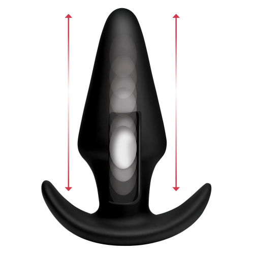 Kinetic Thumping 7X Large Anal Plug - Анальная пробка с толчковыми движениями, 13.3х4,8 см (чёрный) - sex-shop.ua