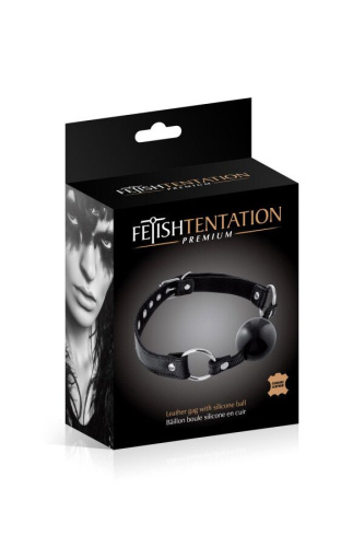 Кляп Fetish Tentation Premium Leather Gag With Silicone Ball - sex-shop.ua