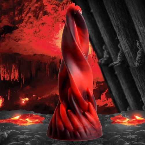 Creature Cocks Hell Kiss Twisted Tongues Silicone – фантазійний фалоімітатор у вигляді язиків монстра, 18.8х5.6 см (чорний з червоним)
