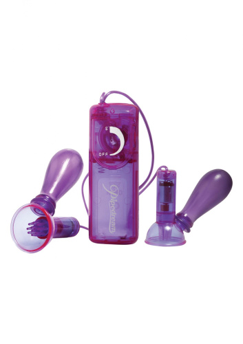 Pipedream Vibrating Nipple Pumps - Вибро-помпа для сосков 2.5х2.5см (фиолетовый) - sex-shop.ua