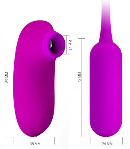 Pretty Love - Curupira Multifunctional Sucker Purple - Вакуумный стимулятор + виброяйцо (фиолетовый)