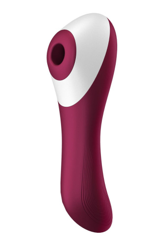 Satisfyer Dual Crush - Вакуумный клиторальный стимулятор двусторонний, 17.5х3.8 см (бордовый)