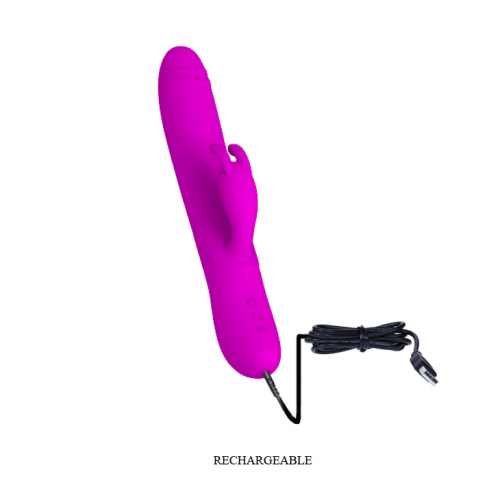 Pretty Love Byron Vibrator Purple - Вибратор-кролик с шариками внутри, 25х4 см (фиолетовый)