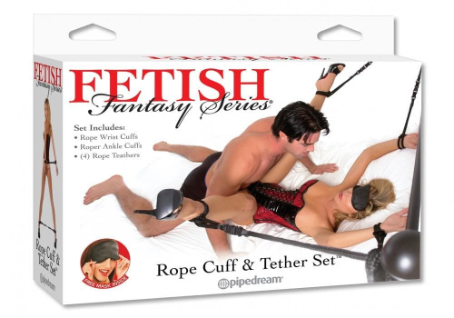 Бондаж с наручниками Fetish Fantasy Series Rope Cuff and Tether Set