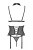 Passion Dominica Corset - эротический корсет с подвязками для чулок, XXL/XXXL (чёрный)