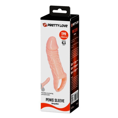 Насадка на пеніс Pretty Love Breyden Penis Sleeve Flesh - купити в Україні | Секс шоп SEX-SHOP.ua
