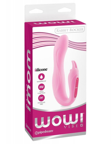 Pipedream WOW Rabbit Rocker - необычный вибратор-кролик, 17.8х3.5 см