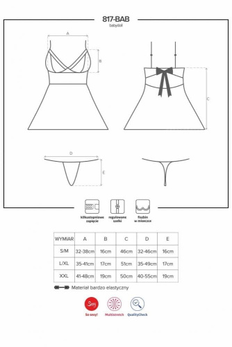 Комплект Obsessive 817-BAB-1 babydoll  (XXL)