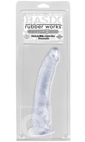 Фаллоимитатор Basix Slim 7, 18х3,5 см (прозрачный) - sex-shop.ua